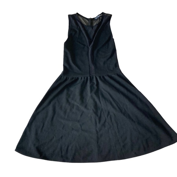 For Love and Lemons Lulu Skater Dress Black Plunge Sleevless Mesh Back Size XS - Picture 3 of 7